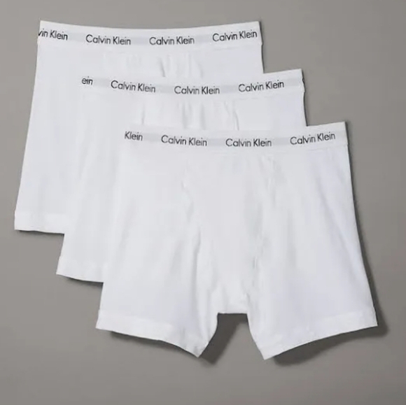 Calvin Klein Men's Cotton Stretch 3 Pack Boxer Brief, $47.50,White,Size M,L & XL - Picture 1 of 15
